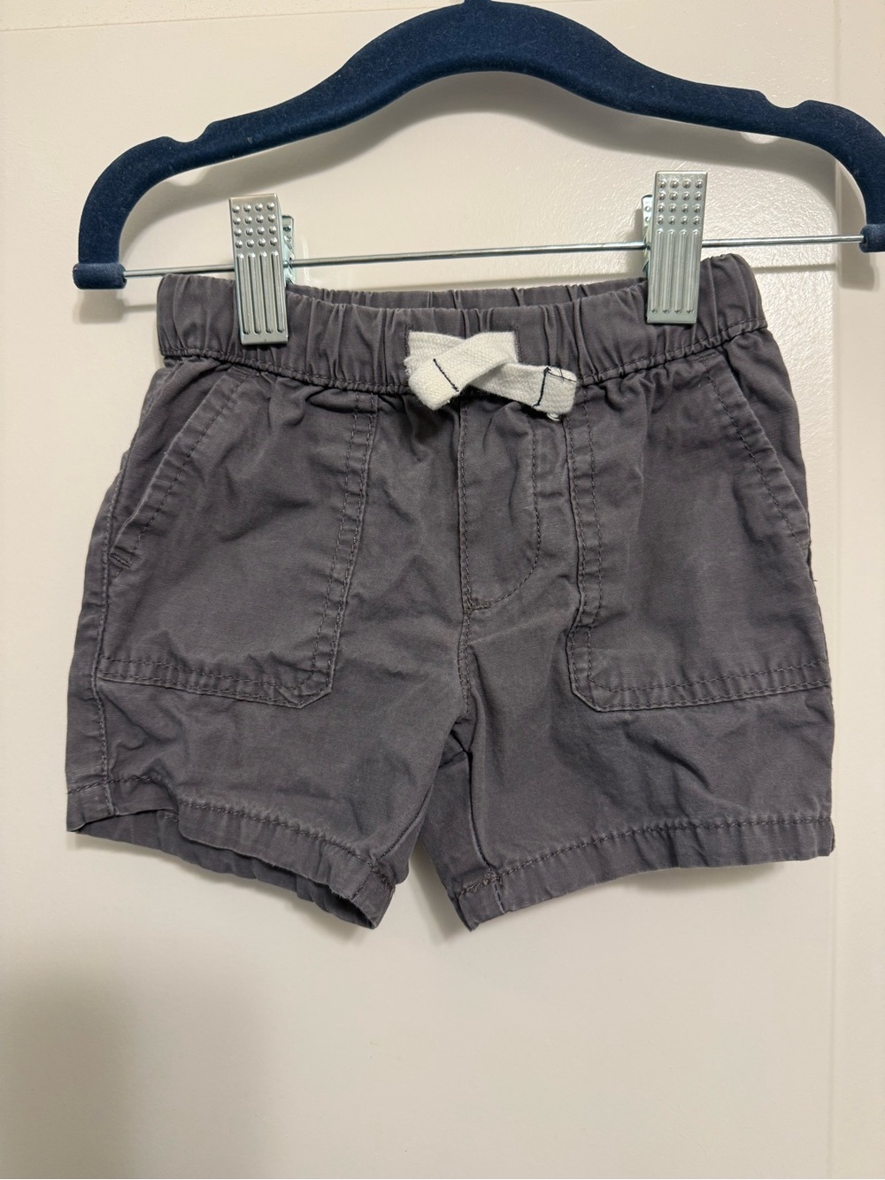 Carter's Gray Elastic-Waist Shorts with White Drawstring
